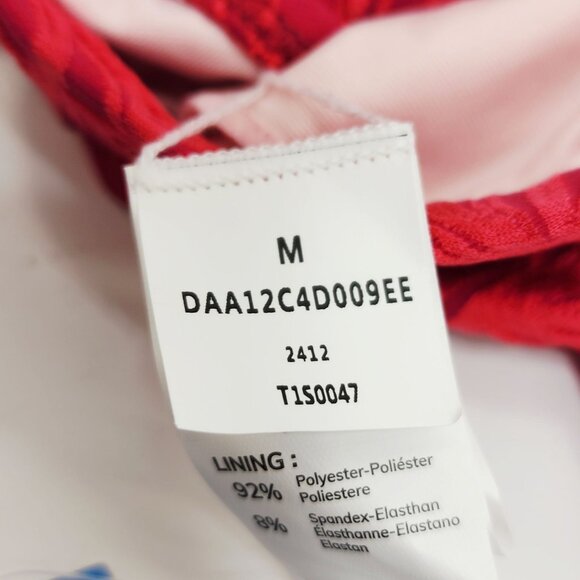 Cupshe Womens Red Floral High-Waist Bikini Set Scalloped Cross-Strap Size M - Picture 2 of 6